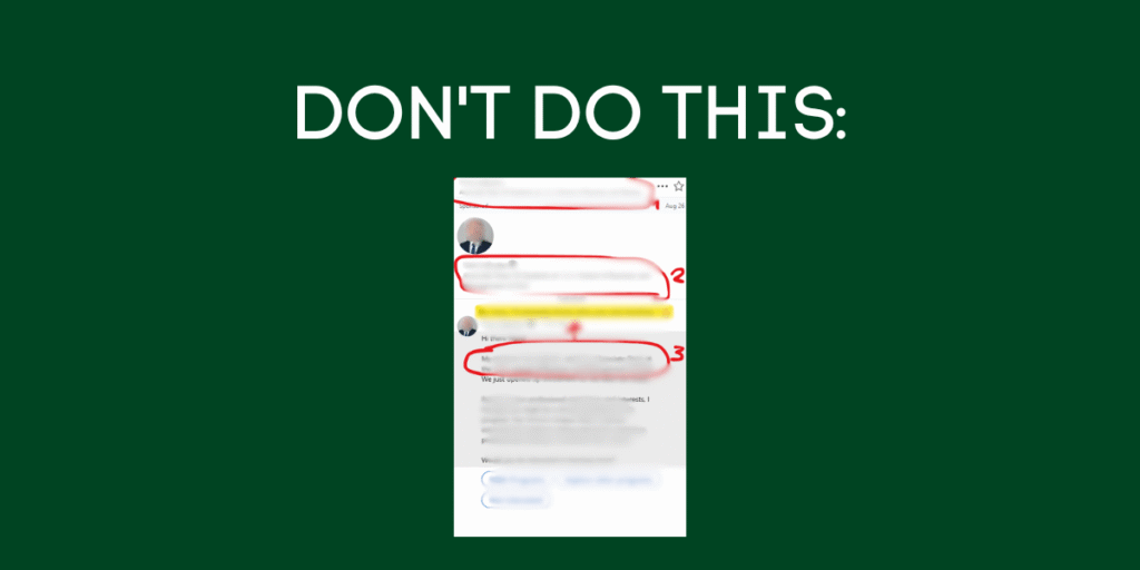 dont do this with sponsored messages on linkedin ads